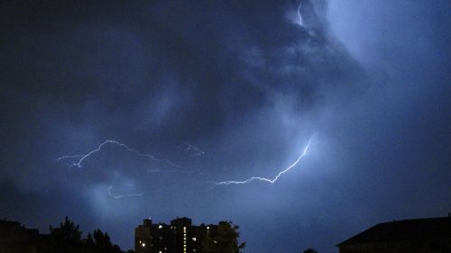 storm lightning clouds