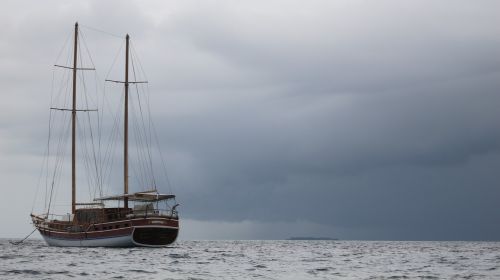 storm yacht sea