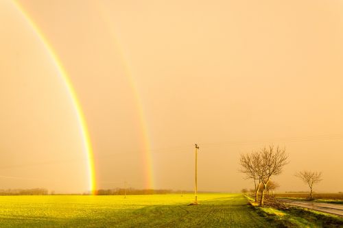 storm rainbow sunshine