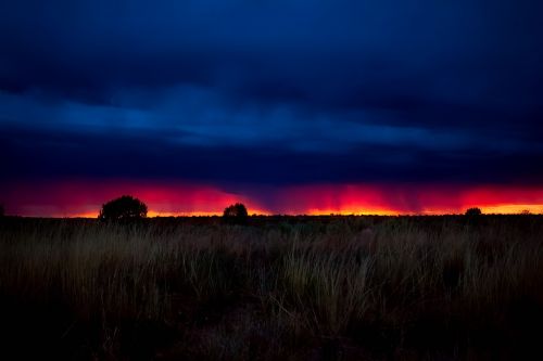 storm rain sunset