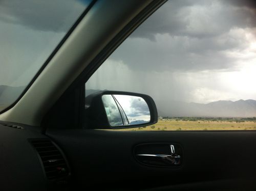storm car reflection