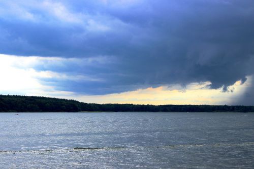 storm clouds lake