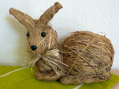 straw bunny hare easter