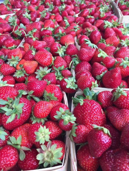 strawberries farmers market fruit