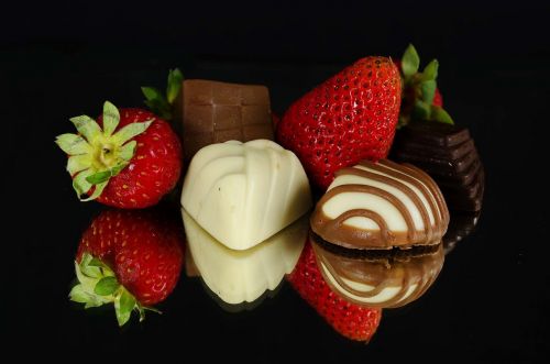 strawberries chocolate food