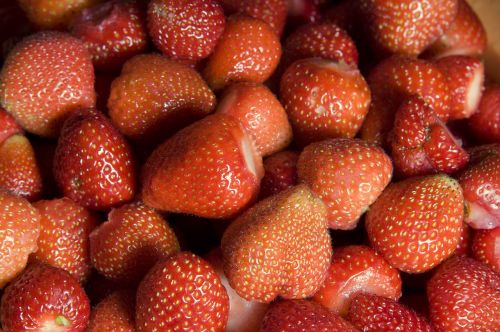 strawberries red market