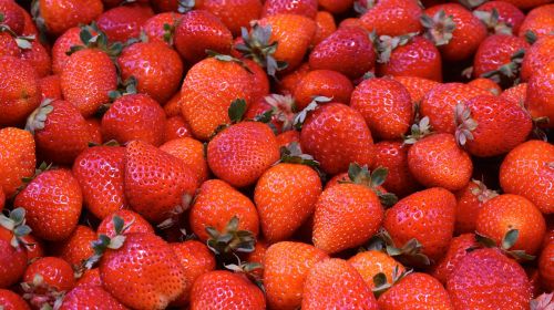strawberries background market