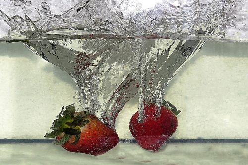 strawberries water fruit