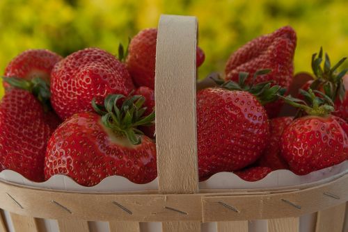 strawberries basket fruit