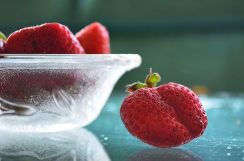 strawberries bowl fruits