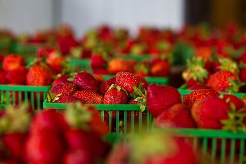 strawberries baskets food