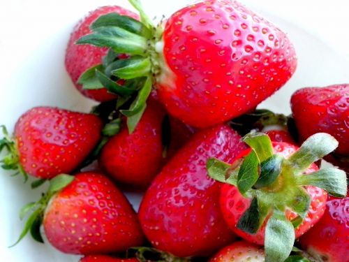 strawberries ripe fruit