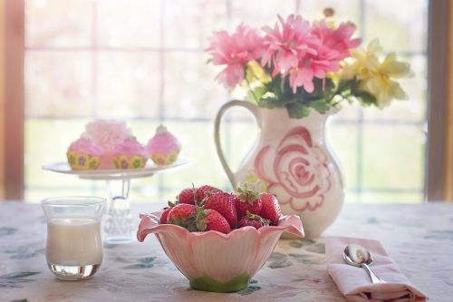strawberries in bowl summer fruit