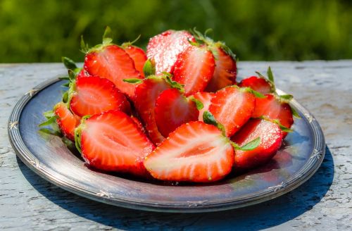 strawberry fruit plated