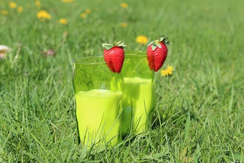 strawberry  milk  grass