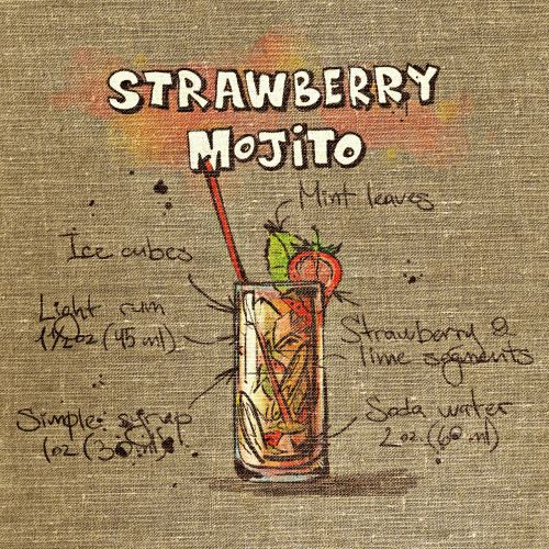 strawberry mojito cocktail tissue