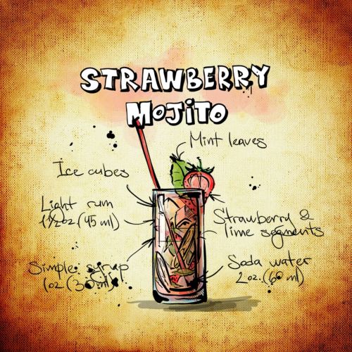 strawberry mojito cocktail drink