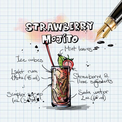 strawberry mojito cocktail drink