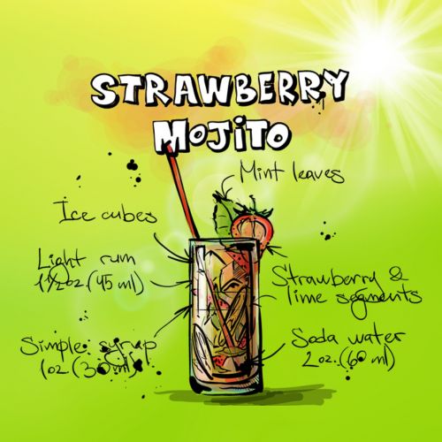 strawberry mojito cocktail drink