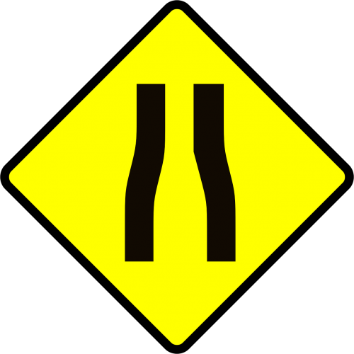 street narrows signs