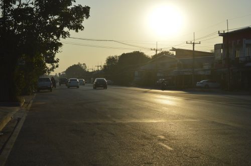 street evening sun