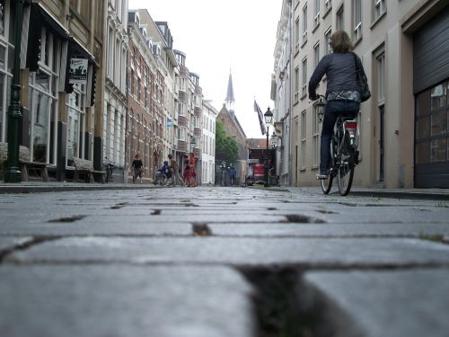 street cyclist pavers