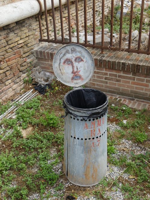 street art trash can street