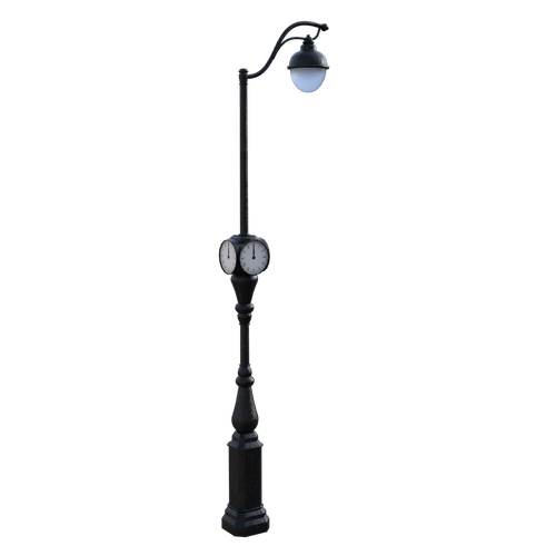 street clock  light  pole