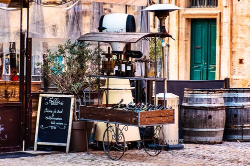 street display  wine  service cart