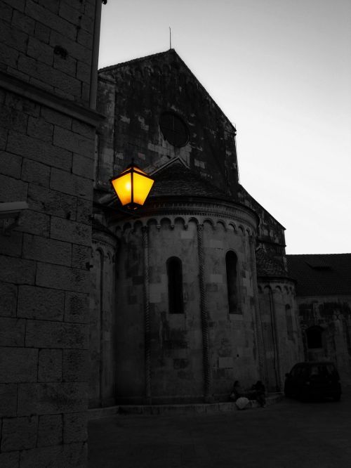 street lamp old town trogir croatia