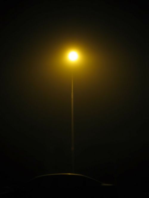 street lamp night autumn