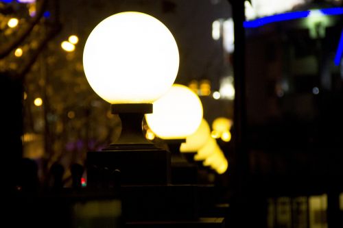 street lamp night view street view