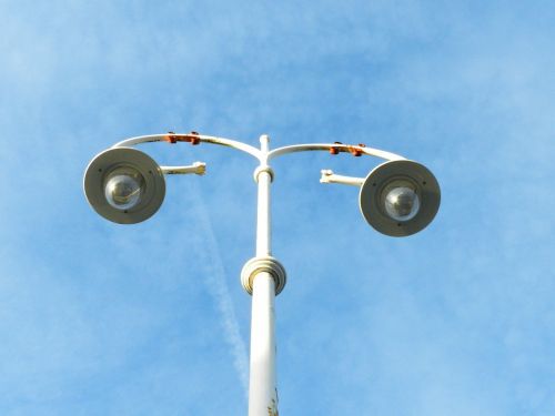 street lamp sky iron