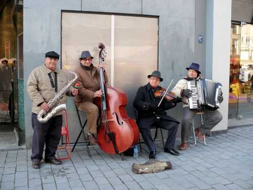 street orchestra musicians music