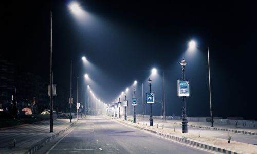 streetlight night city