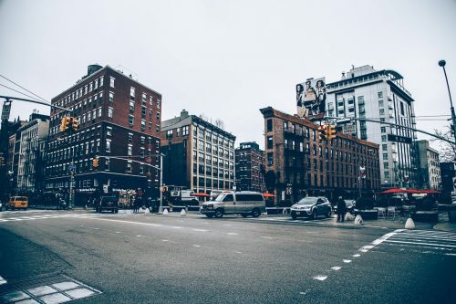 streetscape intersection buildings