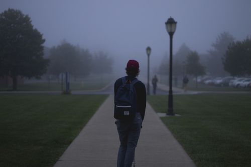 students backpack hat