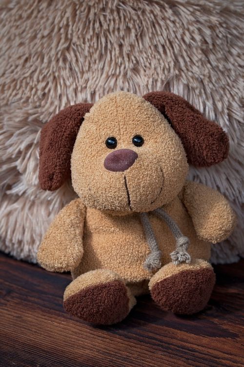 stuffed animal fabric dog brown