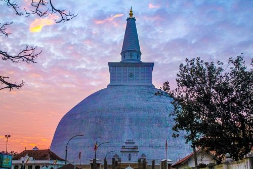 stupa sunset asia