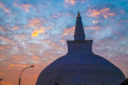 stupa sunset asia