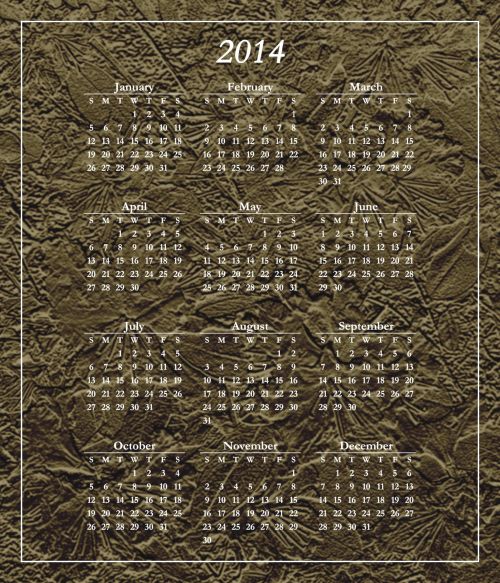 Stylized 2014 Calendar