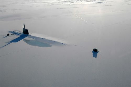 submarine surfaced ice