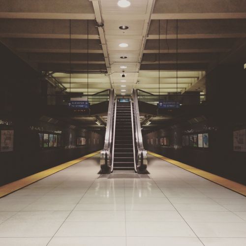 subway escalator station
