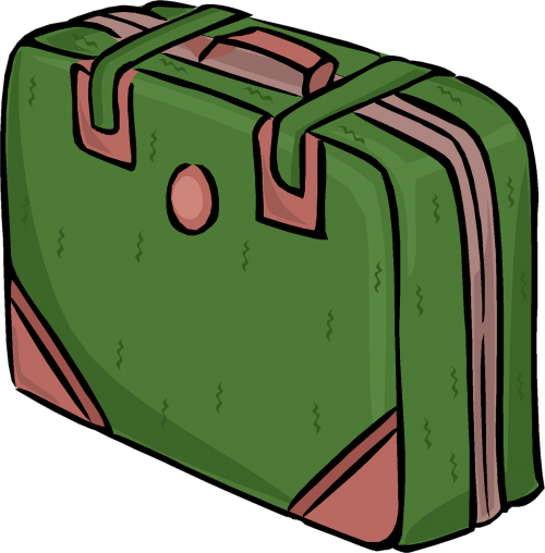suitcase old green