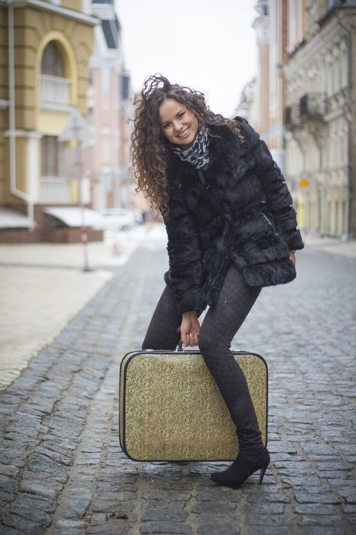 suitcase  girl  woman