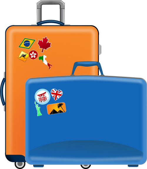 suitcases flight travel