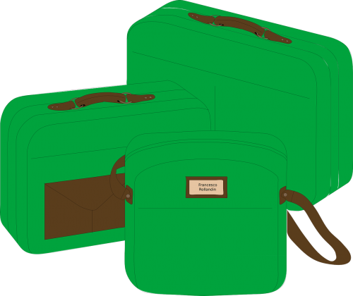 suitcases bags green