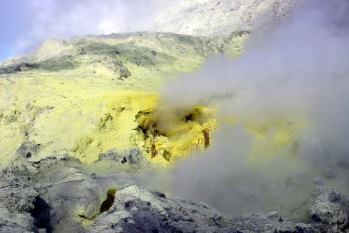 sulfur steam volcanic