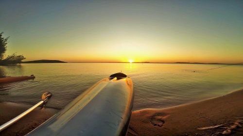 summer kayak sunset