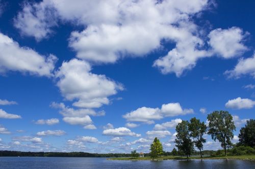 summer clouds lake